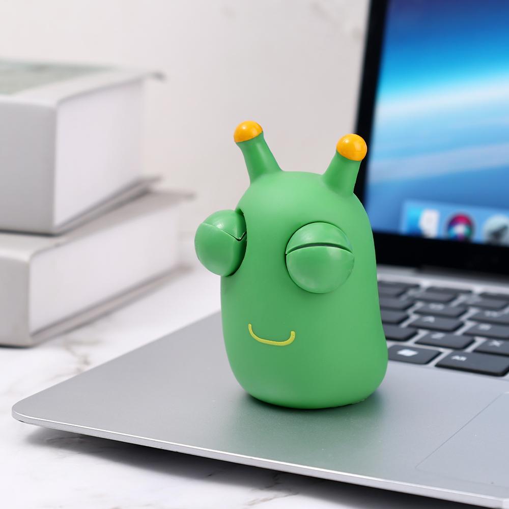 Creative Funny Eyeball Burst Squeeze Toy Green Eye Caterpillar Pinch Toys Adult Stress Relief Fidget Toy