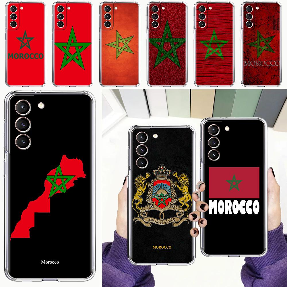 Handyhülle für Samsung Galaxy S26 S25 S24 S23 S22 Ultra S20 S21 FE 5G Plus Weiche Klare Hülle Marokko Flagge Fußball