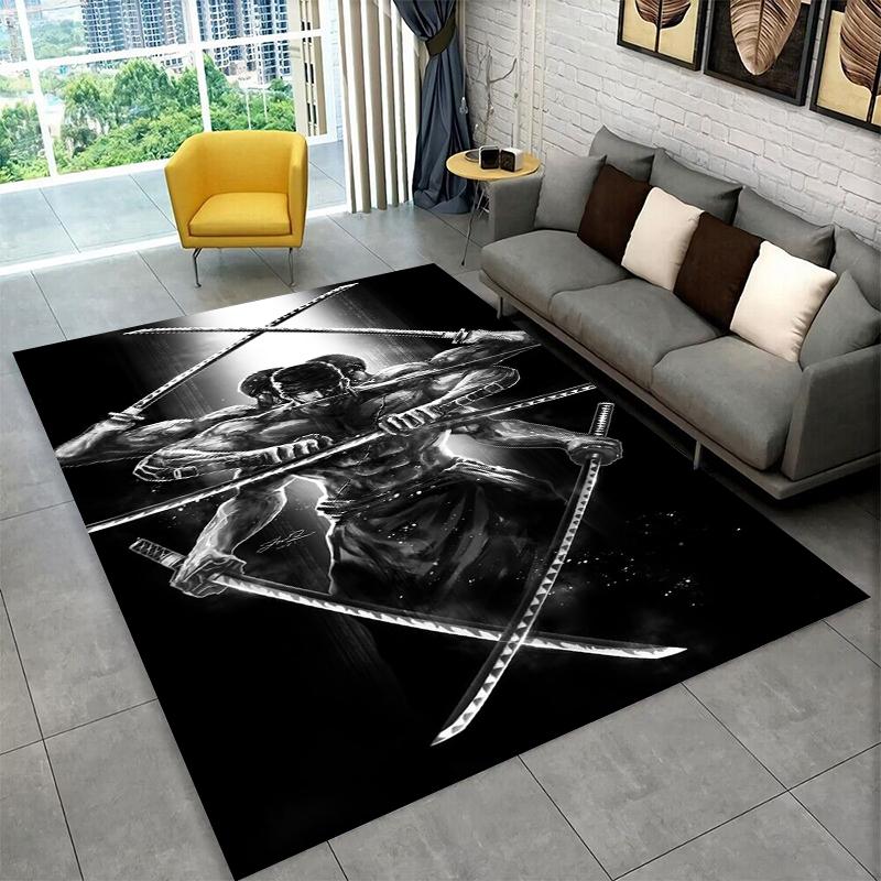 Anime Zoro One P-Piece Cartoon Carpet Rug for Playroom Bedroom Living Room Sofa Home Decor,kid Area Rug Non-slip Floor Mat