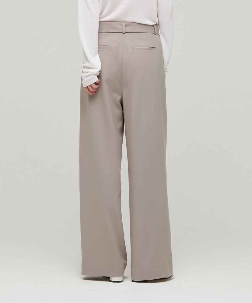 MUSINSA STANDARD WOMAN Women'S Real Wide Belted Slacks [Light Beige]
