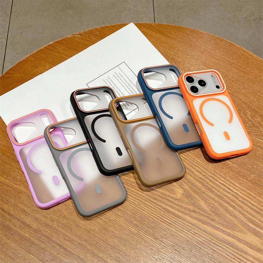 Coque Magnétique Semi-Transparente Mate de Luxe Pour Magsafe Pour iPhone 17 16 15 14 13 12 11 Pro Max Plus Chargement Sans Fil Housse en TPU