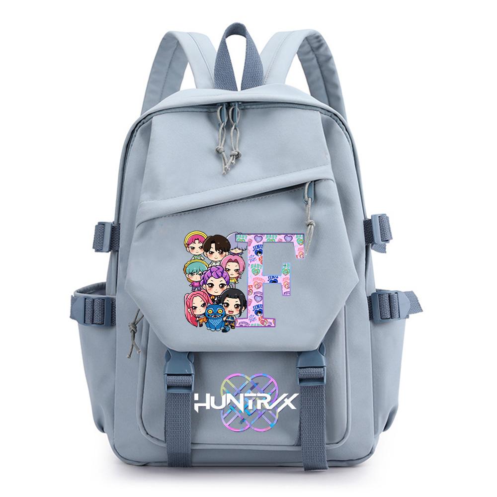 Sac à dos imprimé Kpop Demon Hunters avec 26 lettres anglaises pour adolescent Garçon Fille Sac d'école Enfants Étudiant Sac à dos grande capacité Sac de voyage Cadeau Enfant