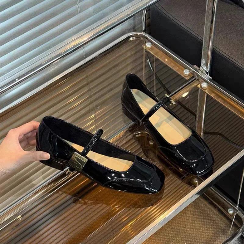 Boty Mary Jane pro ženy Módní dámské boty na středním podpatku Měkké a pohodlné červené baleríny Zapatos De Mujer