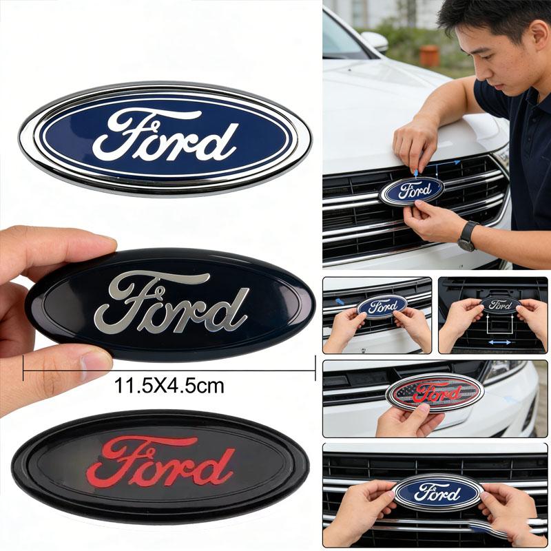11,5 x 4,5 cm Auto j40 Zadní logo kufru Znak Samolepka pro Ford Kuga Edge Escape F150 Ecosport Fiesta Ranger Mustang Mondeo Fusion Focus