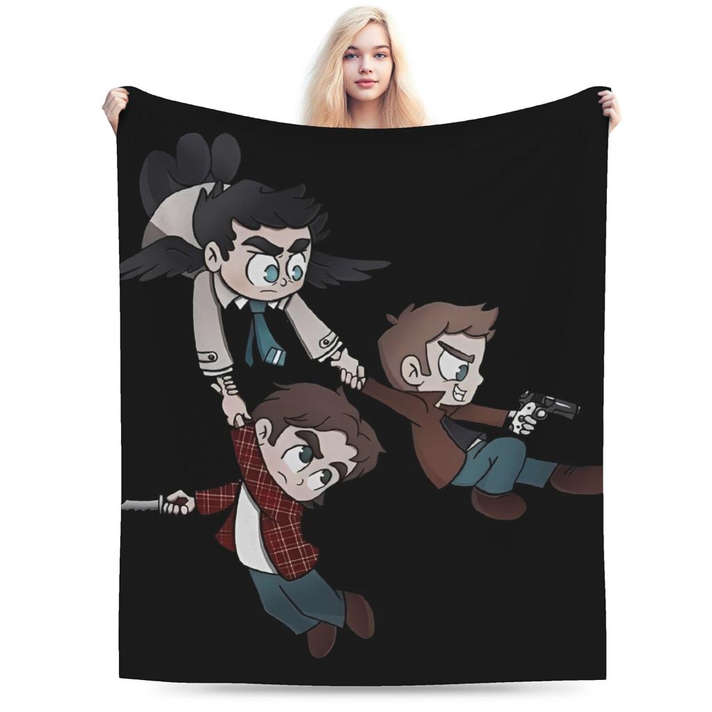Supernatural Dean Winchester Flannel Blanket Autumn Warm Soft Bedding Throws Bedroom Novelty Bedspread Sofa Bed Cover