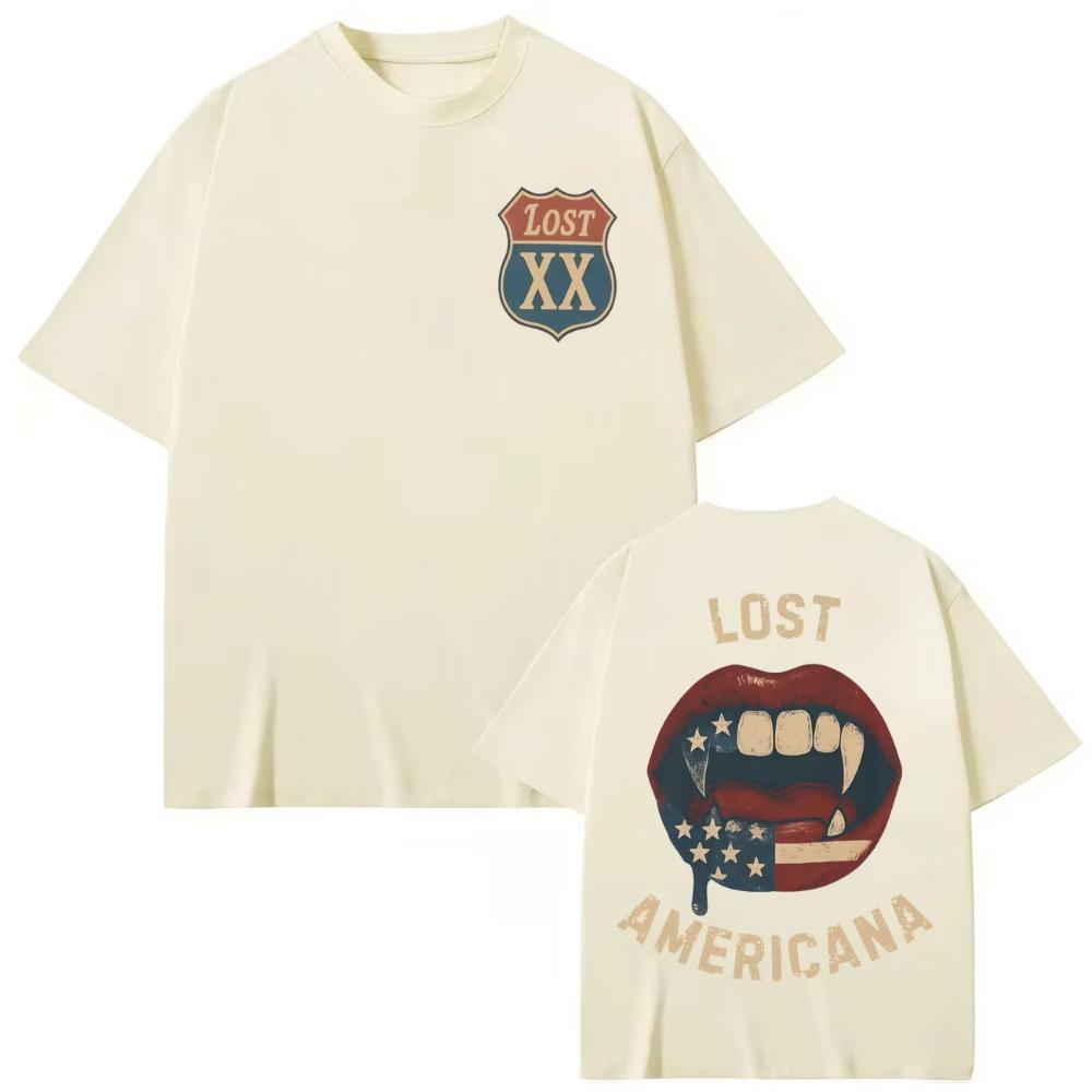 Rapper Mgk Lost Americana Tour 2026 T-Shirts Unisex Unisex Hip Hop Mode Kurzarm-T-Shirts Sommer Lässige Lockere Baumwoll-T-Shirts