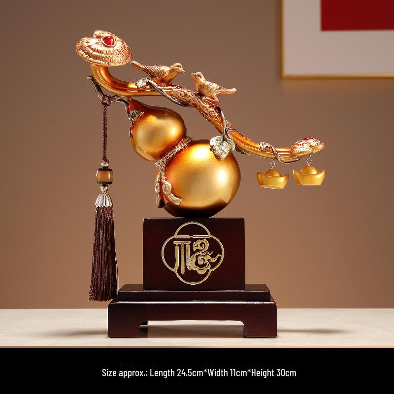 Elegant Chinese Persimmon Gourd Ornament: Luxury Home Décor for Living Room, Wine Cabinet, or Foyer