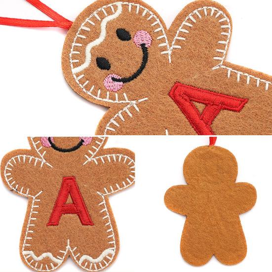 Yousheng Lebkuchenmann Ornamente Initialen Alphabet Monogramm Lebkuchen Hängeornament Familienname Buchstabe Weihnachtsbaumdeko