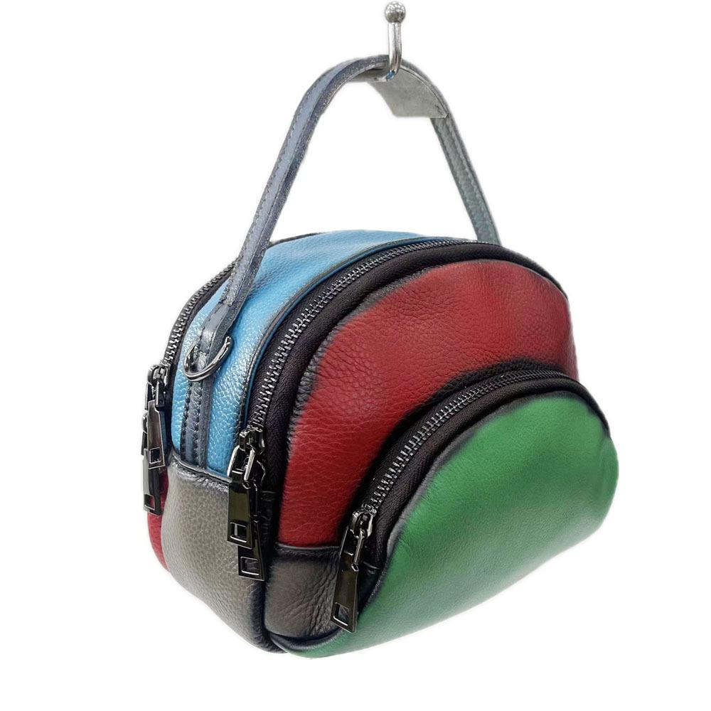 Modische Ledertasche für Damen, vielseitige tragbare Umhängetasche aus Rindsleder der ersten Schicht, polierte Retro-Tasche