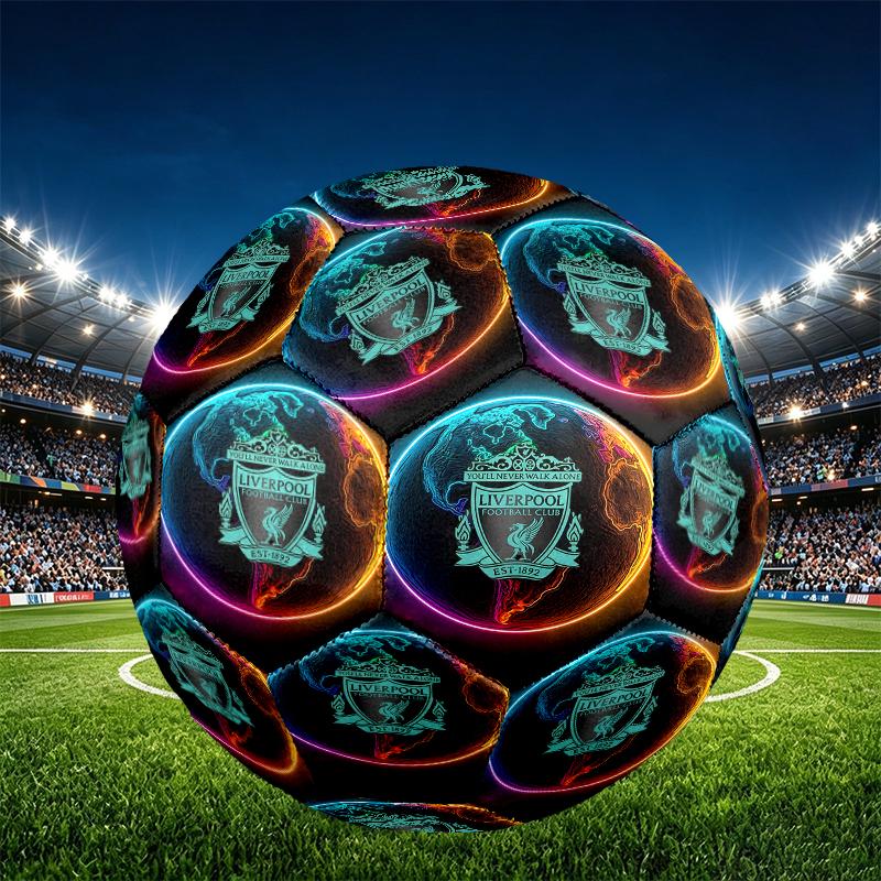 Liverpool F.C. Aufdruck Größe 5 Fußball, PU Verschleißfester Fußball für Spieltraining und tägliches Üben, Geburtstagsgeschenk für Fußballfans