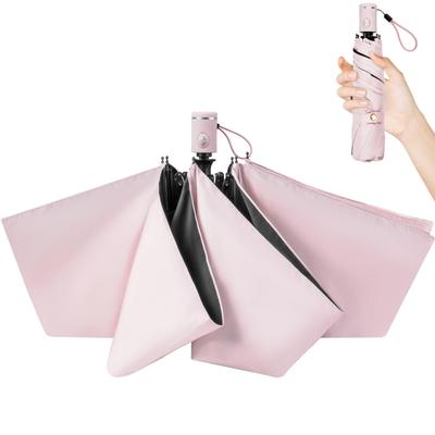 Parasol Foldable Umbrella Newest 310T High Density Fabric Completely Blackout Ultra Lightweight Reinforced Wind Resistant For Both Sunny and Rainy
