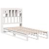 Solid Wood Bed with Shelf Without Mattress White 90x200 Cm Pine
