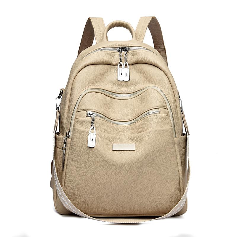 Large Capacity Soft Leather Backpack Women's Travel Multifunctional Backpack