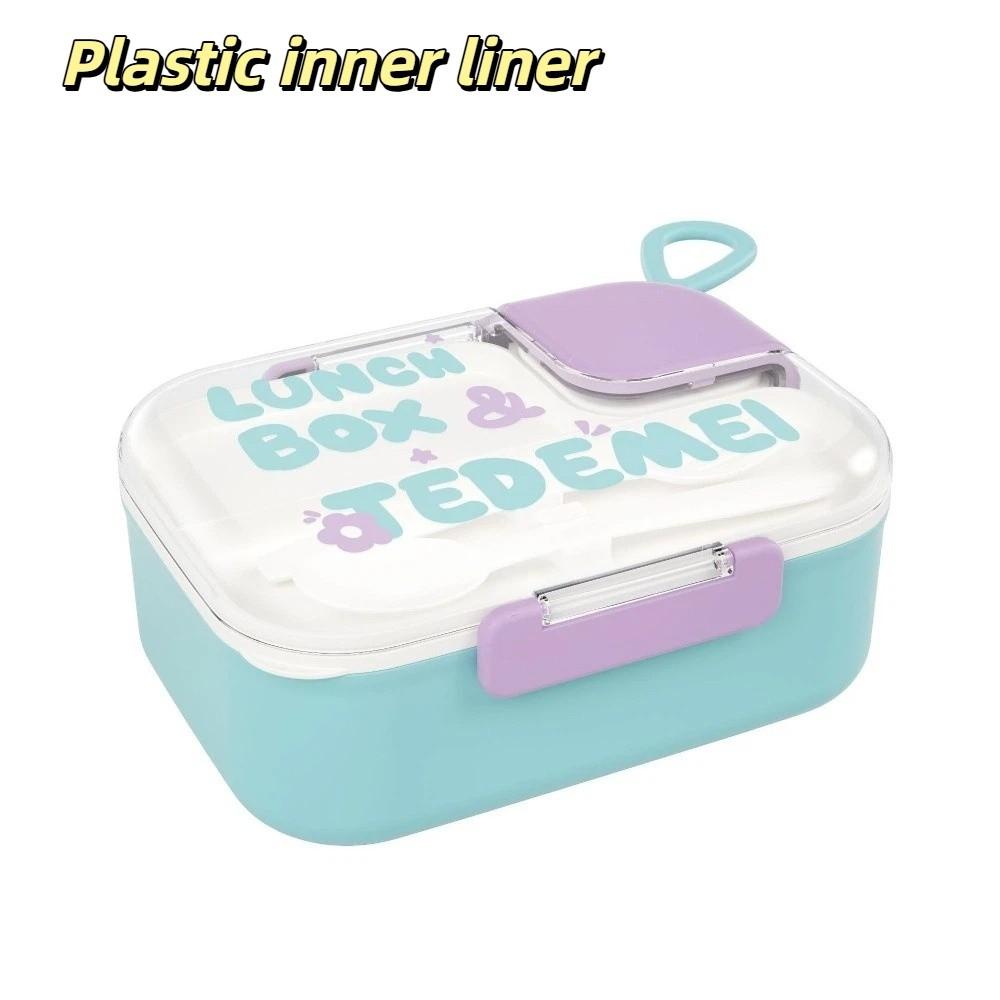 With Handle Children Lunch Box Durable Food Container Set New Kids Bento Box  Outdoor Use