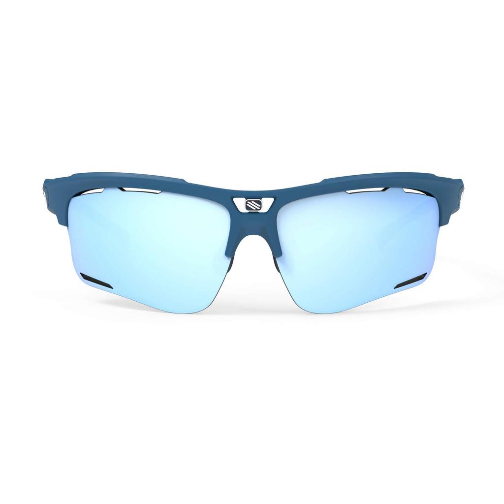 RUDY PROJECT Keyblade Sunglasses with Pacific Blue Frame and Multi Laser Ice Lens Bridge Temple 41mm Lenses. Width 70mm, Width 14mm, Length 130mm,