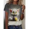 Women's T-Shirts 3d Animal Print Daily Tshirt Funny Casual Ladies Short Sleeve O Neck Female Clothing Top