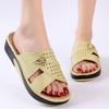 Women's Summer New Open Toe Flat Sole Slippers Thick Sole Non Slip Lightweight Home Slippers Outdoor Waterproof Slippers Sandals