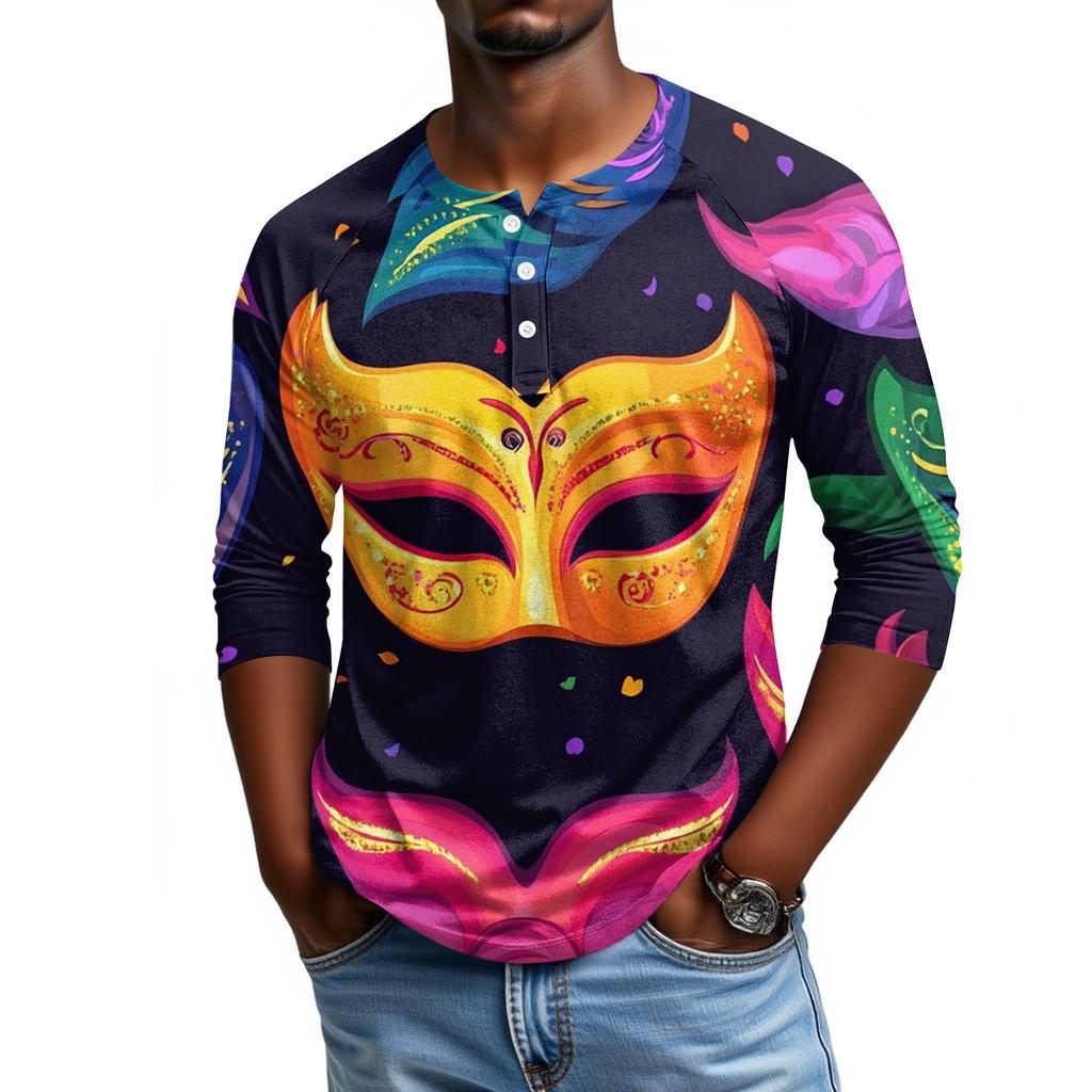 Men's Raglan Sleeve Three-quarter Sleeve Top