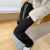 Yousheng Women Pants Straight Wide Leg Drawstring Elastic Waist Casual Trousers with Pockets Solid Color Long Pants