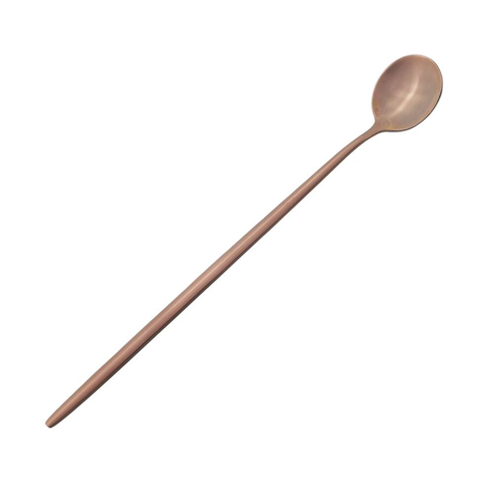 6Pcs Coffee Stirring Spoon Cutlery Set Juice Colorful Tea Spoons Dinnerware Ice Cream Long Handle Scoop Tableware Kitchen Tools