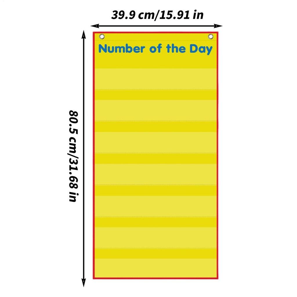 Erasable Math Teacher Pocket Chart Number Of The Day Board Poster Foldable For Elementary Student School Kindergarten Home