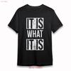 Men's Fashion Breathable Classic T Shirt IT IS WHAT Broken  Vintage Washed Unisex Versatile Stretched Graphic Comfortable