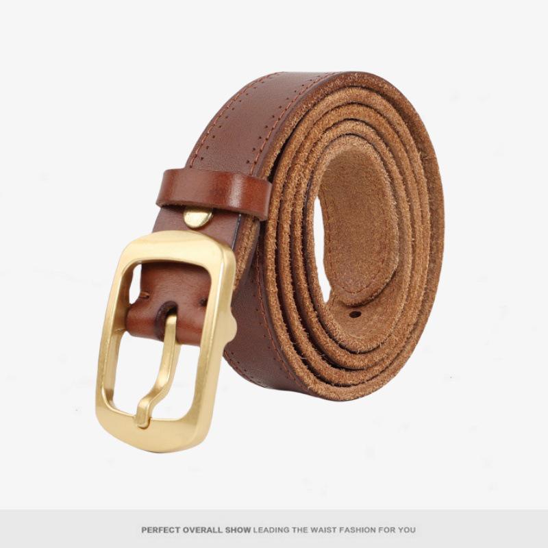 2024 Retro Handmade Genuine Leather Belt for Women – Versatile, High-End Waist Accessory for Jeans