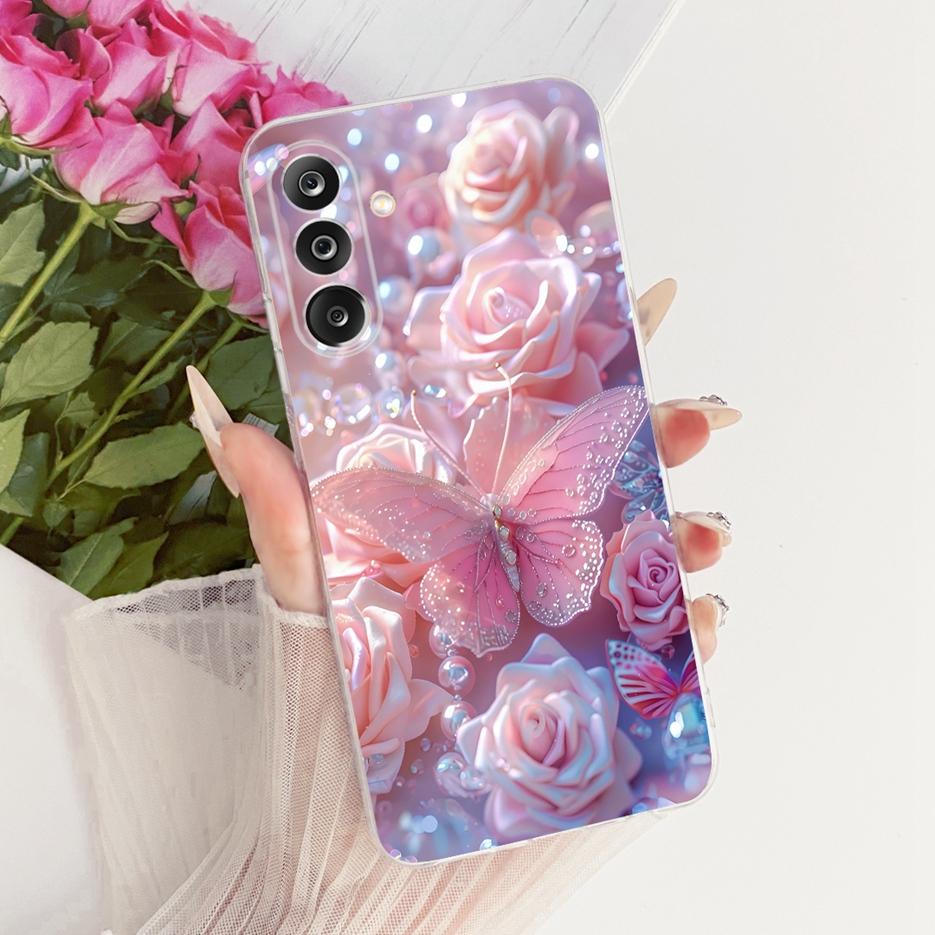 For Samsung Galaxy M36 Case SM-M366B Luxury Flowers Butterfly Painted Cover Soft Silicone Case For Samsung M16 M36 M56 5G Fundas