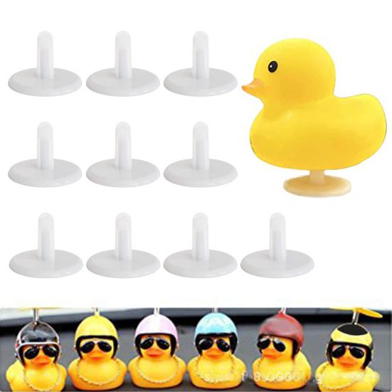 10Pcs Rubber Duck Mount with Adhesive Effectively Fix Removable Anti-slip Fixed Yellow Duck Car Model Display Bracket Home Use