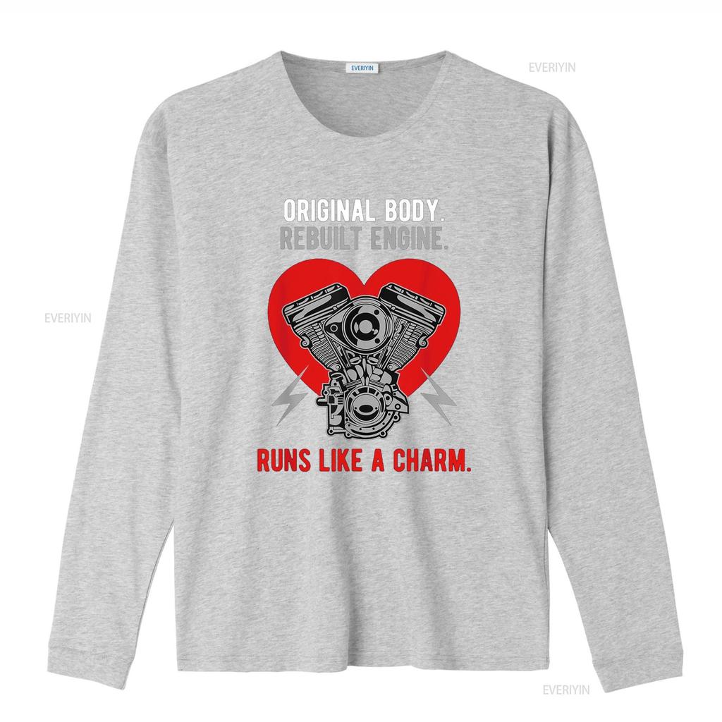 Original Body Rebuilt Engine Runs Like A Charm T Shirt Vintage Washed Versatile Slightly Top For Everyday Wear Graphic