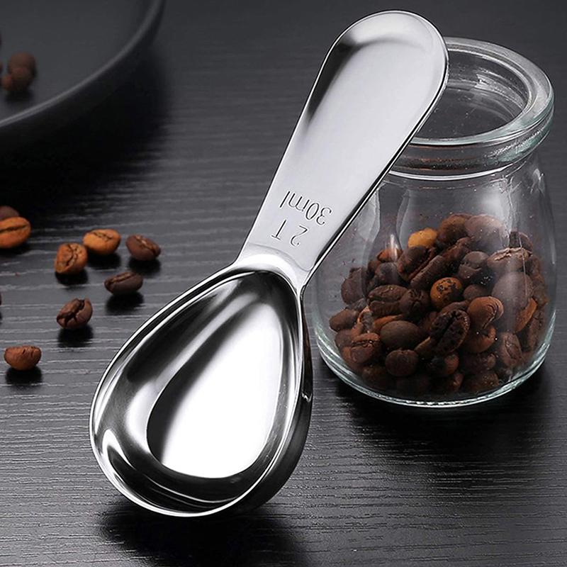 Lingurita de cafea din otel inoxidabil si lingura de masurat ustensile de cafea cu lingura de masurare gradata Lingura ergonomica precisa