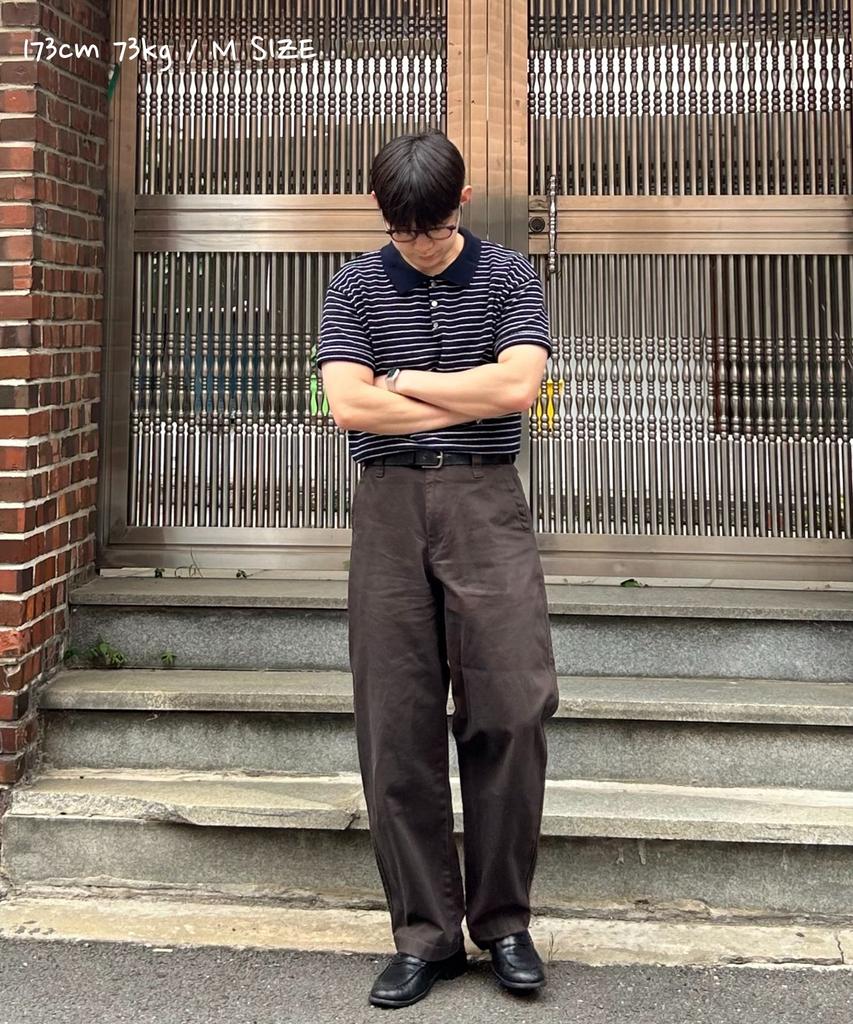 CUZNELLO Cool Cotton Striped Polo Short Sleeve Knit_Navy