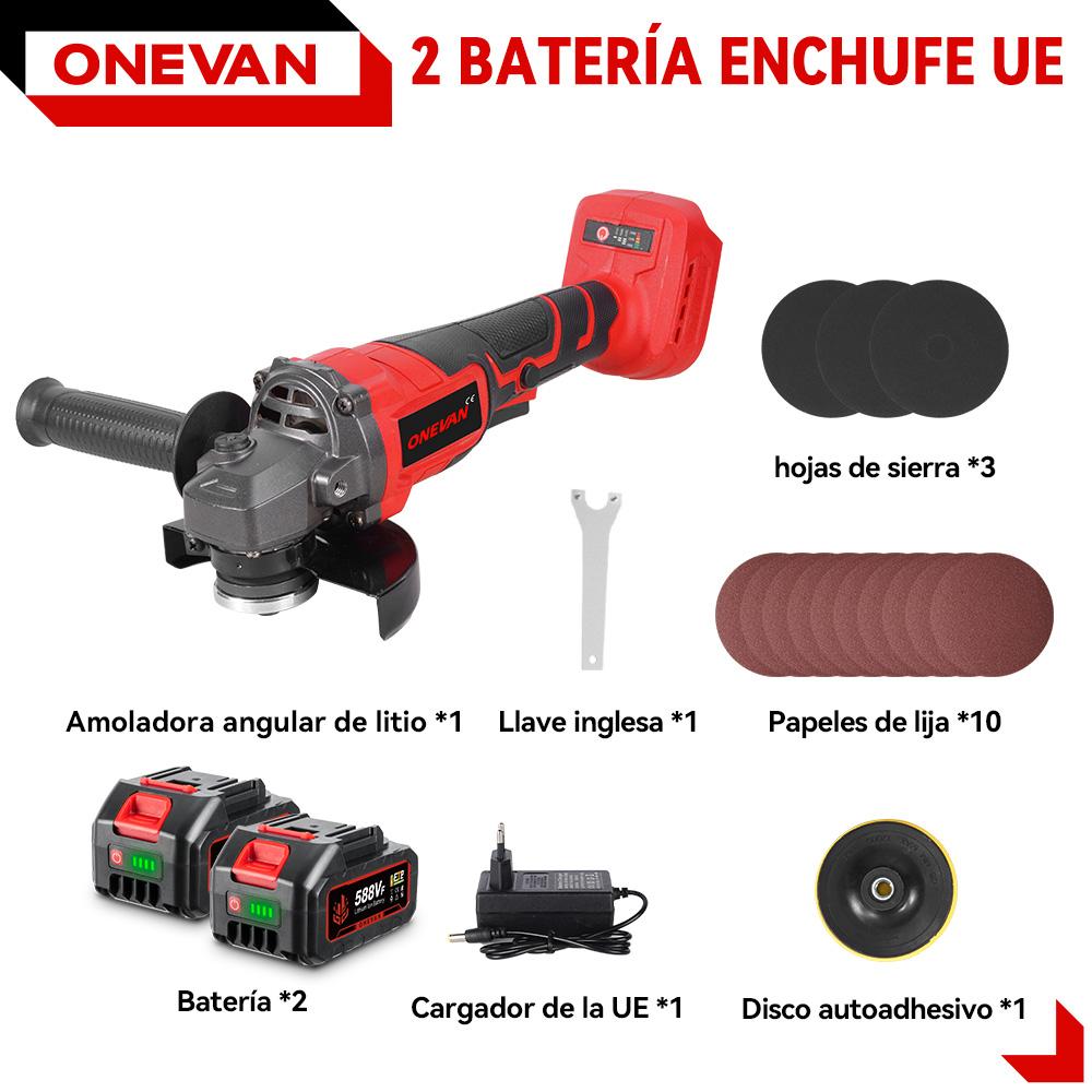ONEVAN Szlifierka kątowa elektryczna bezszczotkowa 125MM 2w1 polerowanie M14 przecinarka metal drewno narzędzie zasilające do akumulatora Makita 18V pin