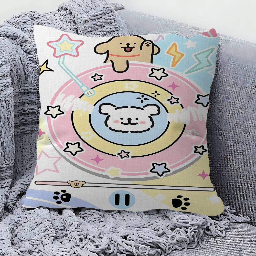 Kawaii Linienhund Kissenbezug Dekokissen Sofa Heimdeko Hülle Kissenbezüge