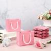 20pcs Mini Gift Bags with Handles - Perfect for Weddings, Showers, Birthdays & Jewelry Storage - Pink Kraft Paper (4X5X2 Inches) Small Gift Bags
