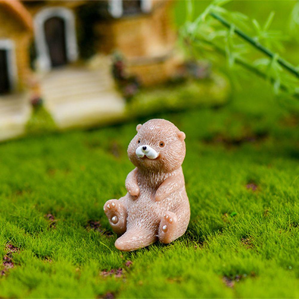 Gift Bonsai Ornament Fairy Garden Miniature Water Dog Otters Figurine Animal Model Micro Landscape