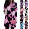 Women's Valentine's Day Love Heart Print Fashion Casual Long Sleeve Round Neck Top