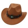 American Top Hat, Western Cowboy Hat, Ethnic Style Jazz Hat, Imitation Turquoise Felt Hat,Woolen Hat For Men And Women