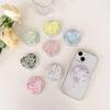 Sequin Drop Glue Heart-shaped Mobile Phone Airbag Holder Magnetic Suction Magsafe Back Sticker Women Expandable Support Frame Watching TV Shows