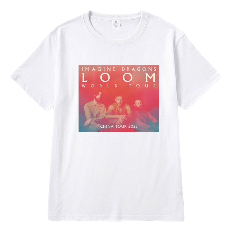 2025 Imagine Dragons Concert Support Around LOOM The Same Short-sleeved T-shirt Men's and Women's Clothing High Quality