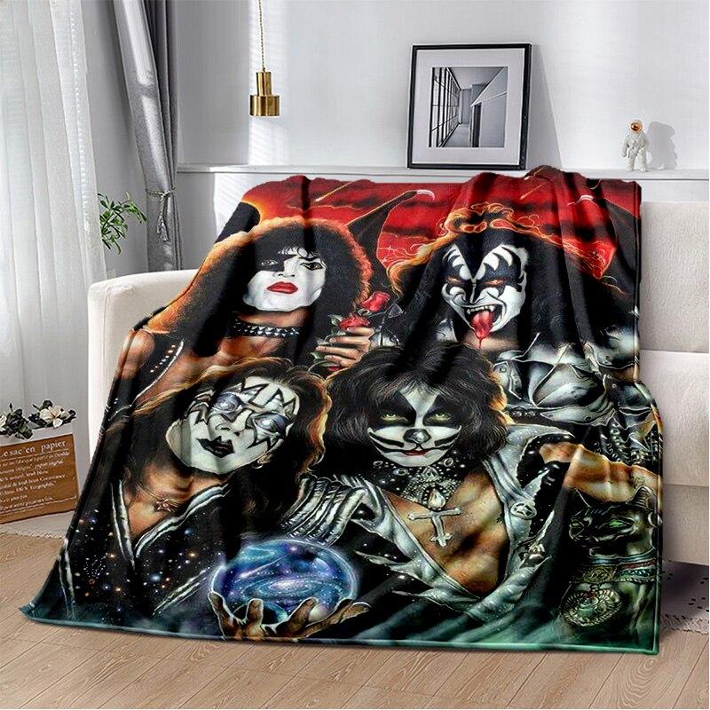 Coperta banda rock band Kiss Moda Flanella Morbida Pile Coperta Plaid Bambini e Adulti Regalo Divano Viaggio Campeggio