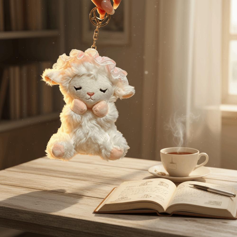 Polyester Filling Lamb Plush Keychain Curly Fur Plush Sheep Doll Lamb Keyring Key Accessories