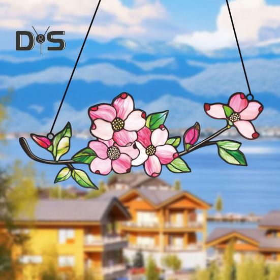 Çiçek Asılı Dekorasyon Duvar Sanatı Pencere Asılı Süs Çift Taraflı Çiçekli Güneş Yakalayıcı Doğa Severler İçin Hediye