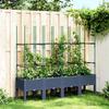 Vidaxl Garden Planter With Trellis, Grey, 160X40X142.5 Cm, Pp
