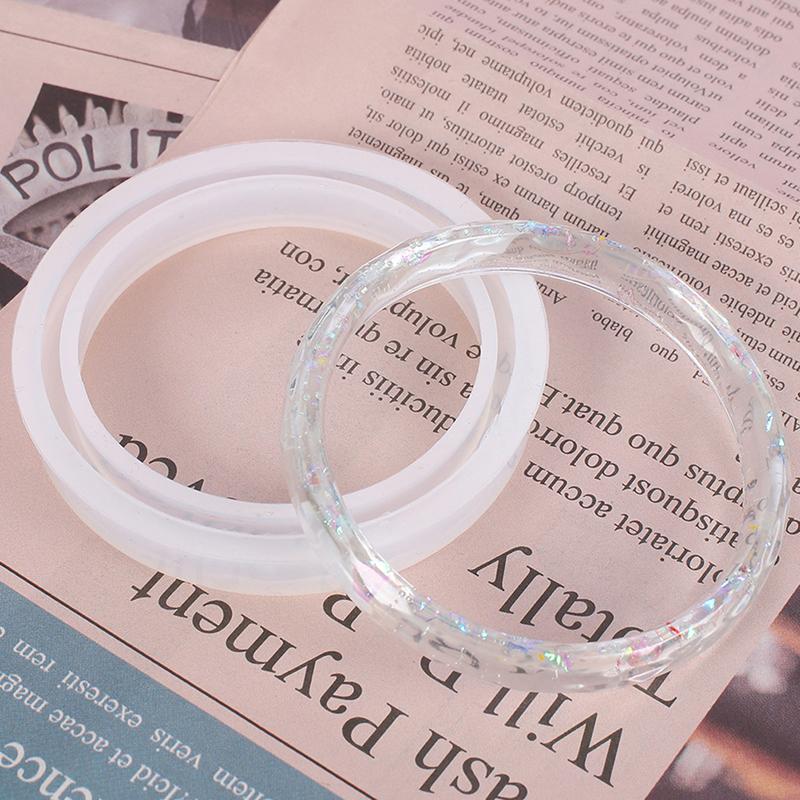 1Pc Silicone Bangle Mold Round Silicone Mold For Diy Jewelry Dried Flower Resin Rhombus Bracelet Model Casting Mould Tools
