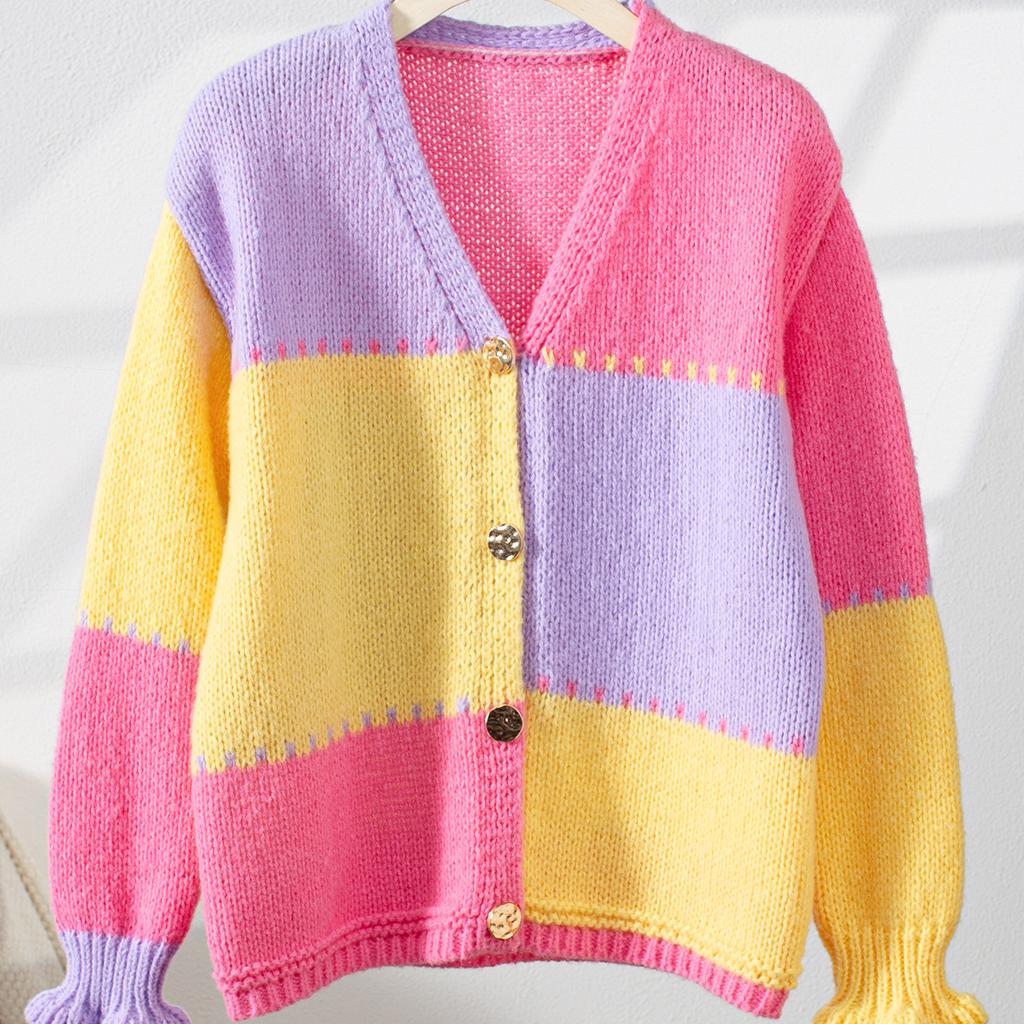 Stripe Knitted Cardigan Women Autumn Winter V-neck Single Breasted Long Sleeve Tops Fashion Casual Chic Female Sweaters