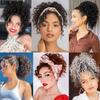 MISS WIG Synthetic Messy Bun Hair Piece - Loose Wavy Curly Drawstring Ponytail Wig Extension For Women