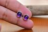 Natural Amethyst Stud Earrings , 925 Silver Studs with Push Lock, Everyday Earrings , Small Studs , Daily Wear Studs , Amethyst Earrings