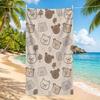 1PC Cute Bear Pattern Beach Towel, Microfiber Quick-Dry High Absorbent Sand-Free Oversized Towel Blanket for Travel Picnic Spa O