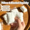 Mini Quilt Pillow Silicone Squishy Toy Soft Jelly Squeeze Fidget Toy Slow Rising Stress Relief Desk Toy Gift for Kids Teens